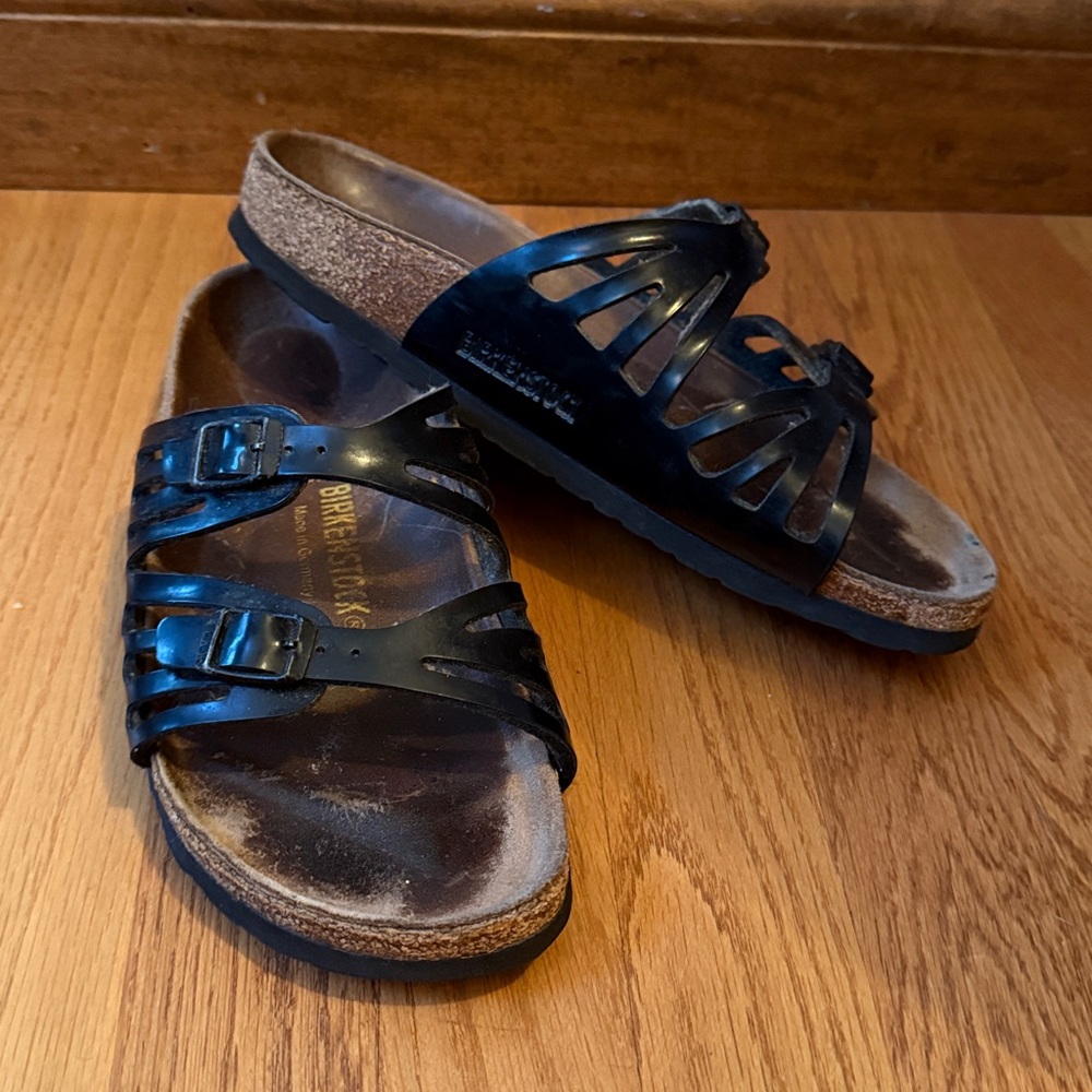 Birkenstock Granada Leather Sandals Black Unisex EU 38 Ladies 7 Men’s 5 Narrow - Picture 15 of 15